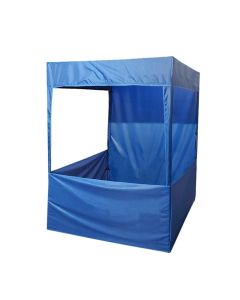 HACER 6x6x7 ft Promotional Canopy 3-Side Open Foldable Tent Lightweight & Portable Water Resistant Multipurpose Gazebo for Advertisement Stall Promotion Activities (Blue)