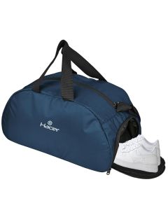 HACER Gym Bag with Shoe Compartment 3 in 1 Multi-Purpose Backpack with Quick Access Pocket Shoulder Straps (Blue)