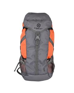 HACER Backpack Unisex Travel Daypack Large Capacity Rucksack for Camping Trekking Hiking Travelling Luggage Tourist - (Grey & Orange, 55L)