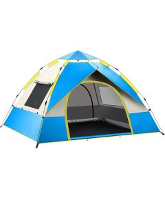 Hacer Camping Spring 210D+170T Fabric Lightweight Backpacking Waterproof Windproof Portable Cabin for 2 to 3 Persons Suitable for Hiking (Blue)