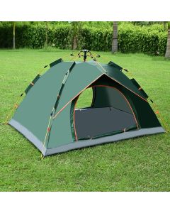 Hacer Camping Spring 210D+170T Fabric Lightweight Backpacking Waterproof Windproof Portable Cabin for 2 to 3 Persons Suitable for Hiking (Green)