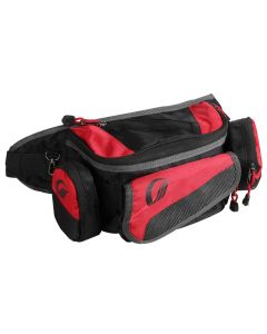 HACER Waist Bag for Men-Women Multi Pocket Hiking Travel Pouch with Adjustable Strap Fanny Pack for Biking Cycling Traveling Camping(Red)