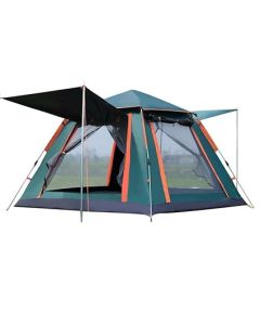 Hacer Camping 210D Fabric Layer Lightweight Backpacking Waterproof Windproof Portable Cabin for 3 to 4 Persons Suitable for Outdoor Picnic Hiking (Orange, 1Pc)