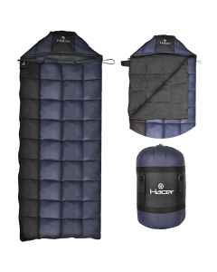 Hacer Kanchanjunga 3in1 Camping Sleeping Bag Open Comforter & Mattress -10 Degree Winter Nylon Lining Hiking Trekking Bags for Adults Men & Women (7.2ft, Navy Blue & Black, -10°C to 0°C, 2.5 kg)